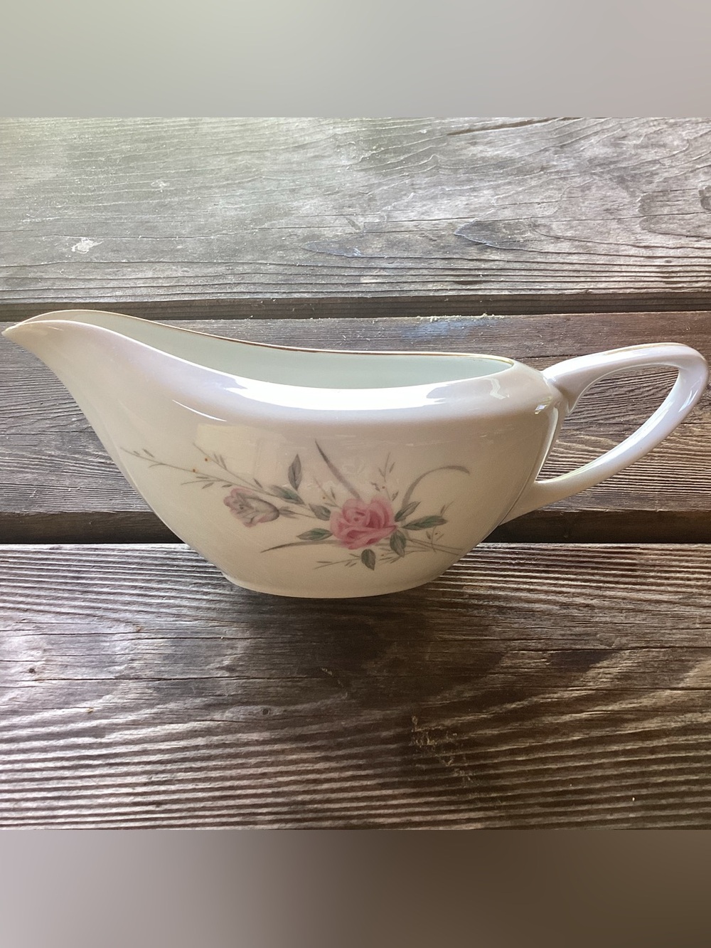 Golden Rose Fine China Vintage Porcelain Gravy Boat